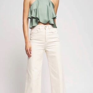 NWT BAILEY 44 REVOLVE Kiera green satin effect flowy tank top